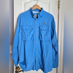 Reel Legends Men's Sky Blue Long Sleeve Shirt